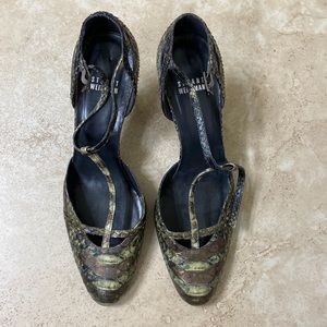 Stuart Weitzman high heel snake skin shoes